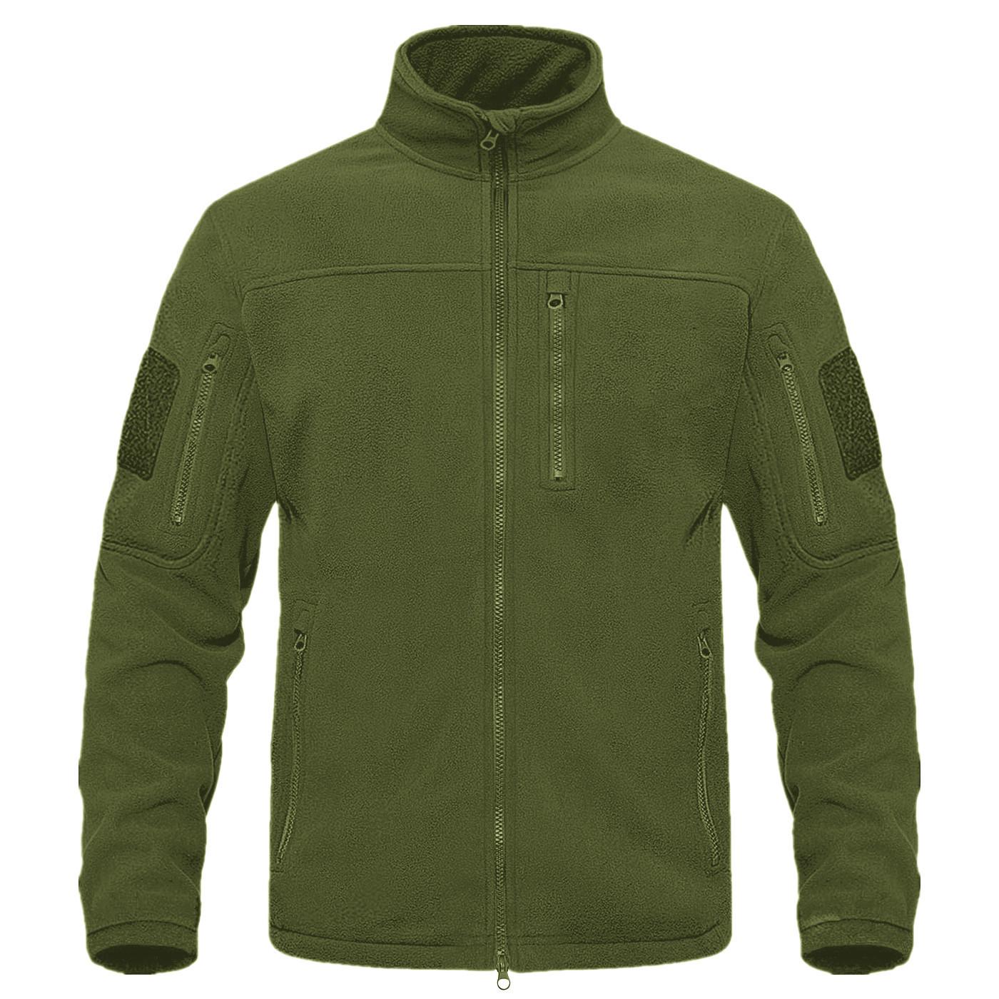 

Men s 2024 Autumn/Winter Tactical Fleece Jacket - Stand-up Collar, Warm Outdoor Sports Gear L зелёный