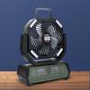 Portable Silent Camping Fan with Light & USB Charging - Large Capacity Outdoor & Fishing Oscillating Fan