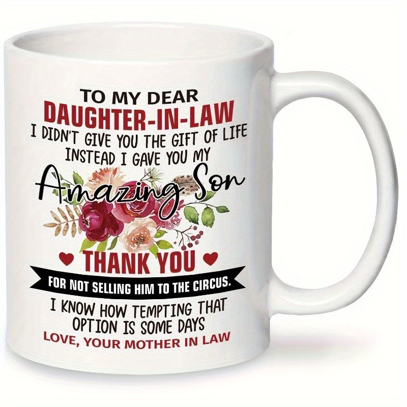 

1 шт., подарочная кофейная кружка для невестки, «Мой удивительный сын», 11 унций на Рождество, день рождения, День благодарения 1pc