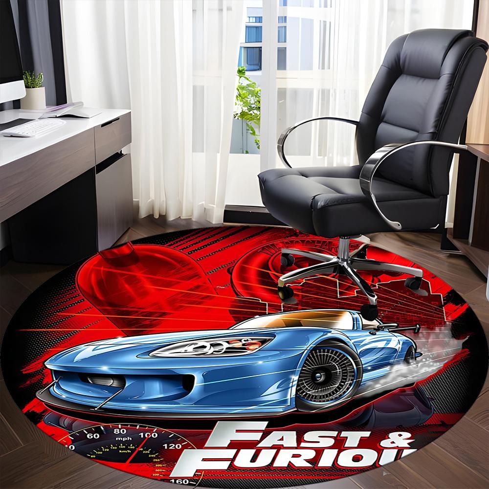 1pc Fast Fusion Office Round Area Rug, Indoor Mat Suitable For Office,Bedroom Living Room Home Decor, Room Deco A0926114