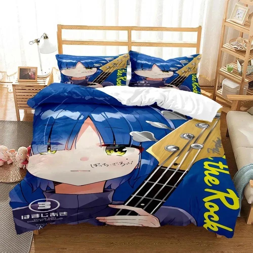 Anime Bocchi The Rock Bedding Set Boys Girls Twin Queen Size Duvet Cover Pillowcase Bed Kids Adult Fashion Home Textileextile