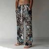 Herren Gradient Türkis Braun Leopard Tierprint Kordelzug Gerade Lange Hose Mit Seitentaschen Street Unterteile