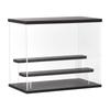 uxcell Transparent Acrylic Display Case with LED Dustproof Showcase 32 Cm X 18 Cm X Black Lights, 2-Layer Assembly, 26.5 Cm,