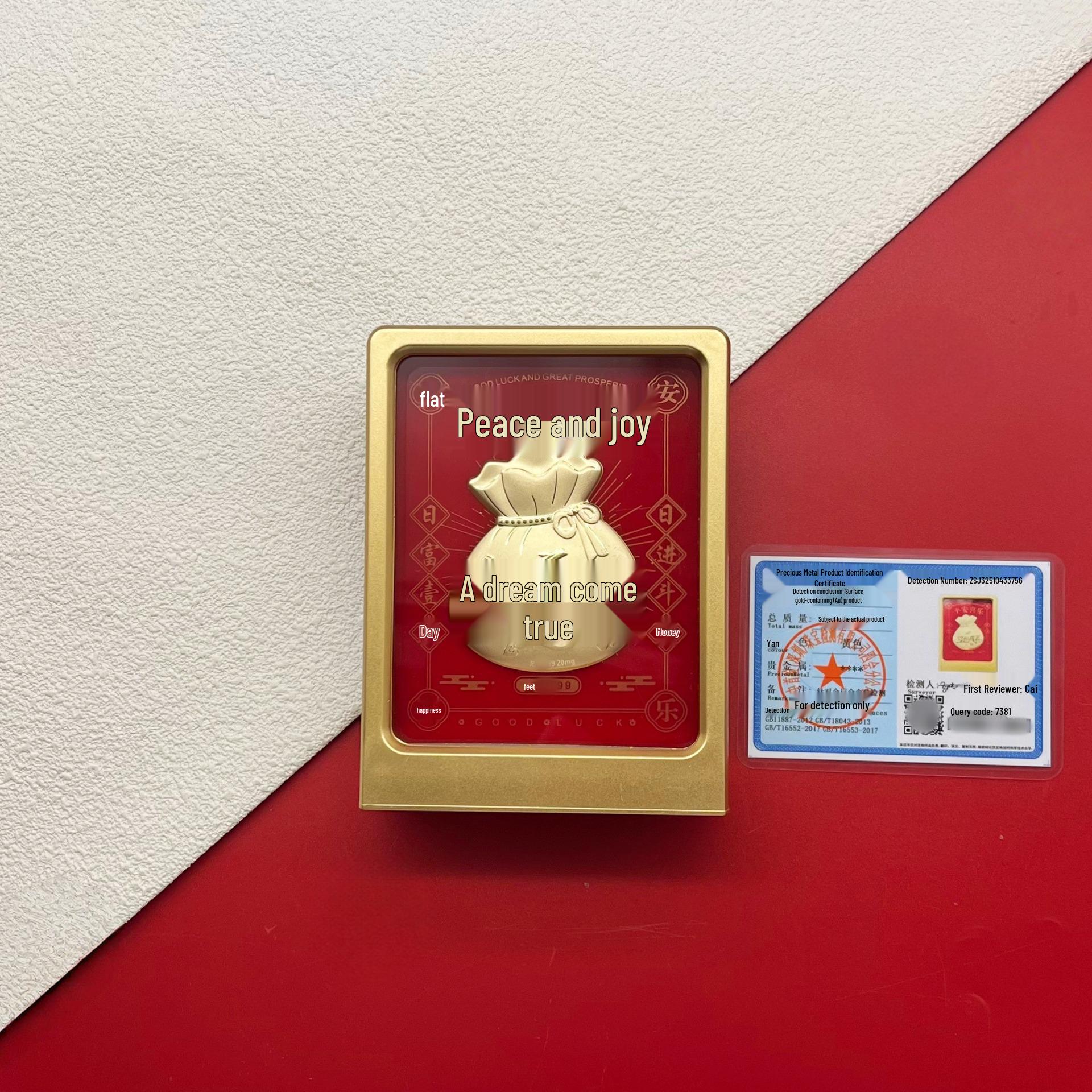 999 Pure Gold Good Luck Weight Loss & Wealth Ornament Photo Frame Gift