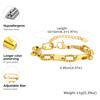 Gold Color Thick Oval Twist Bracelet for Women,Stainless Steel Handmade Chain Bracelets,Trendy Jewelry Mother's Day Gift