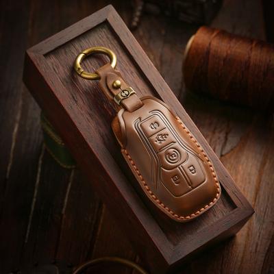 Retro Key Bag Is Suitable For Ford'S Old Mondeo Edge Taurus Car Leather Key Bag Cover Case Ring.