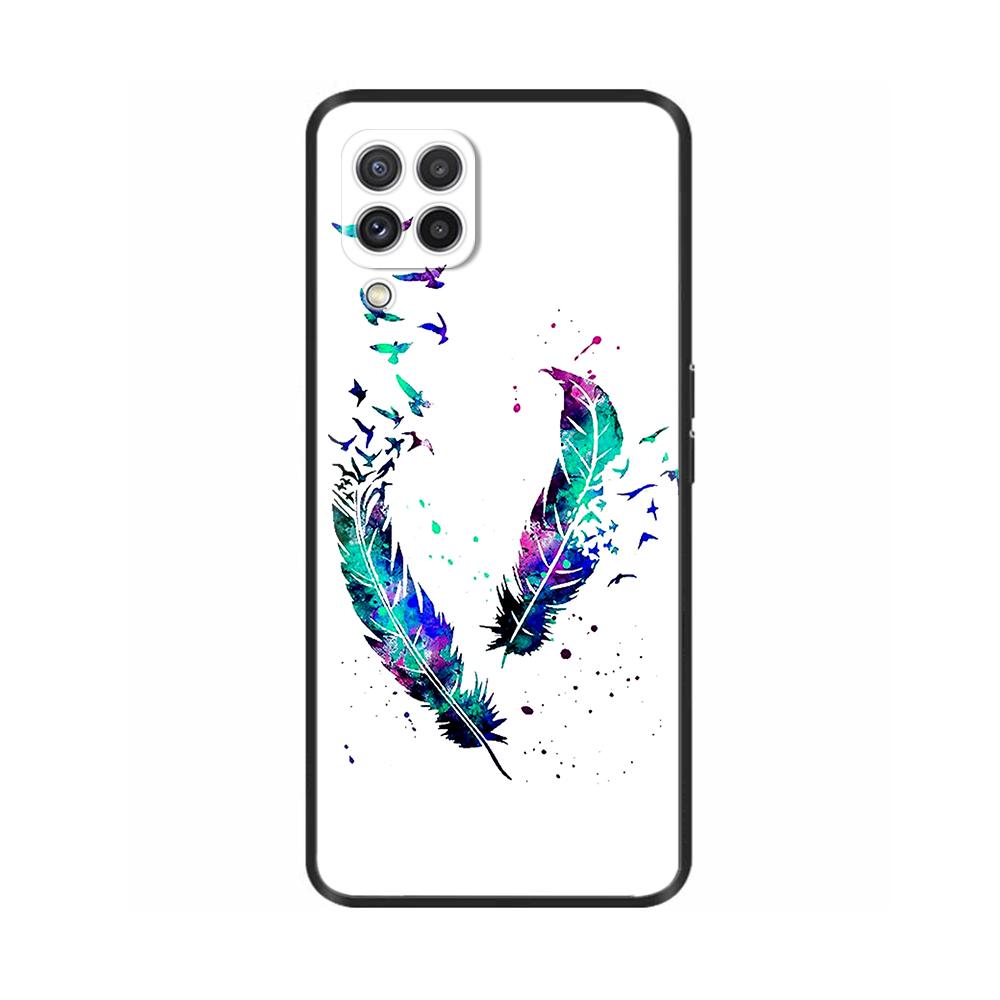 Per Samsung Galaxy A12 Custodia Verniciata Morbido Silicone Liquido Protezione Fotocamera Copri Telefono Per Samsung M12 F12 A 12 Galaxy M12 Fundas