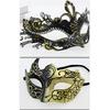2Pcs Friendly Plastic Couple Masks Venetians Carnival Party Accessories Detailed Carved Design Comfortable Face Mask