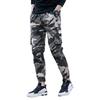 Camo Men Thin Multi-Pocket Ankle Tie Elastic Waist Straight Cargo Pants Trousers