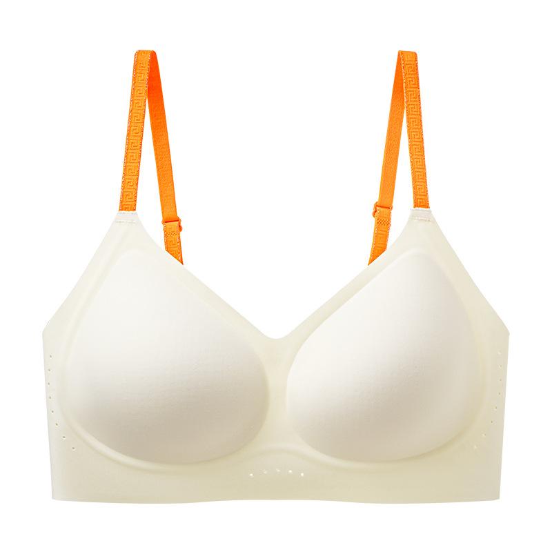 Traceless liquid foundation invisible bra light and breathable underwear women's summer soft support gathering beautiful back fixed cup bra cover