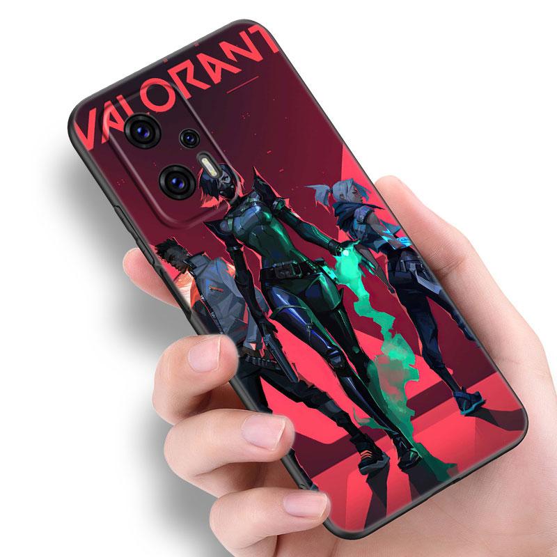 The Valorant Game Black Silicone Phone Case For Xiaomi POCO X3 X4 NFC F5 M3 M4 M6 X5 X6 Pro F3 F4 GT 5G C55 C65 M5