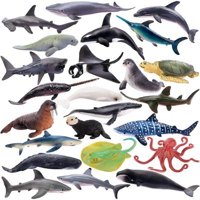 TOYMANY Figura de Vida Marina Miniatura Animal Marino Animal Realista Océano Popular Cumpleaños Nuevo Edades 6 y Arriba Set de 24 Piezas, Modelos, Modelos, Juguetes,