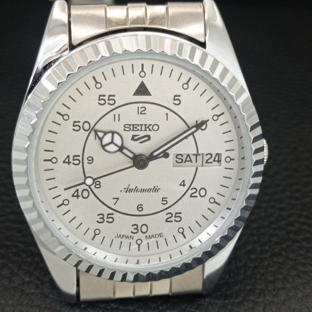 REFURBISHED VINTAGE SEIKO 5 AUTOMATIC 6309A JAPAN MENS SILVER WATCH a442951-1