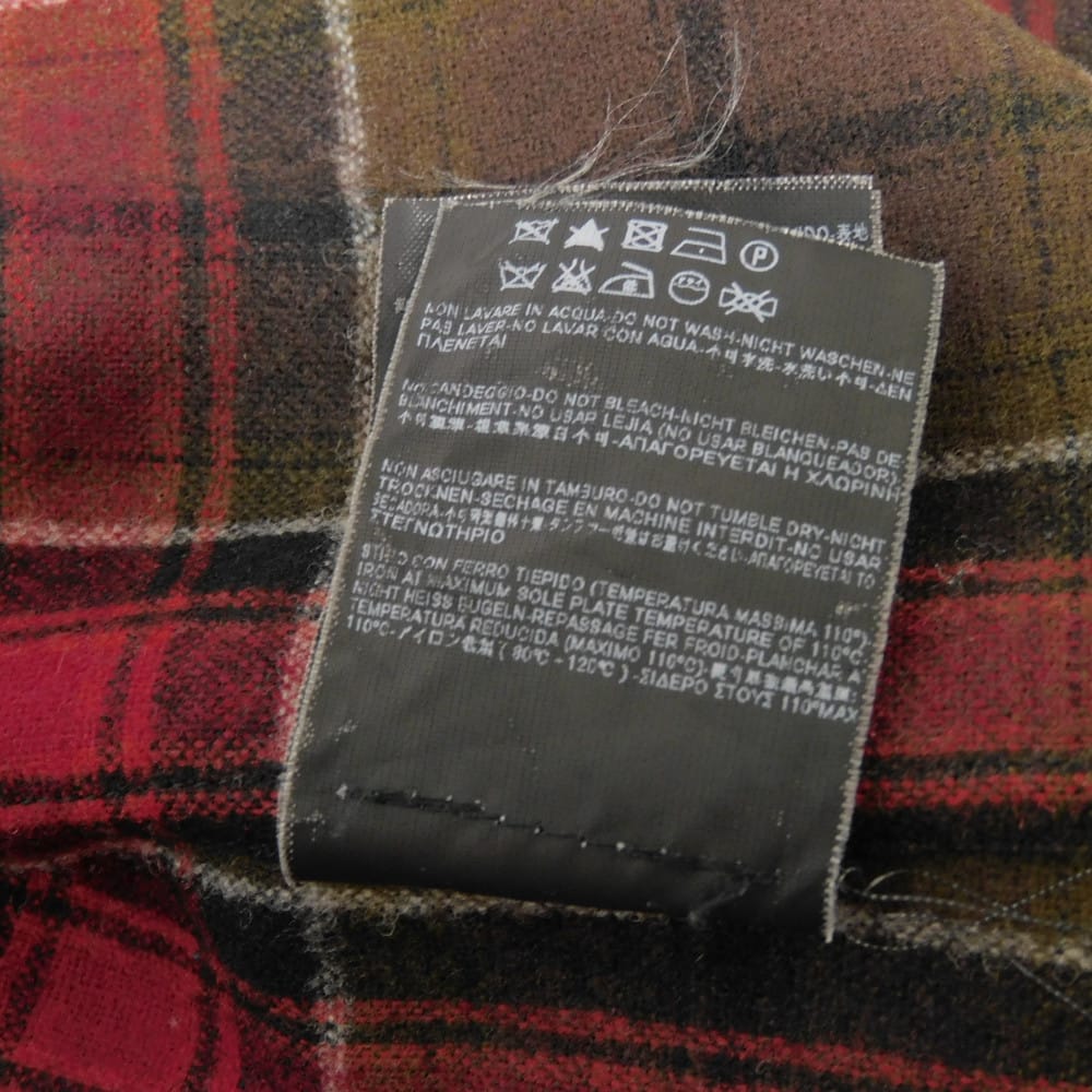 Used Eddie Evans Check Shirt 9921 326821 Y788B 7832 M Brown Khaki Tight 13AW Eddie Smarin Wool Red Men's from Japan