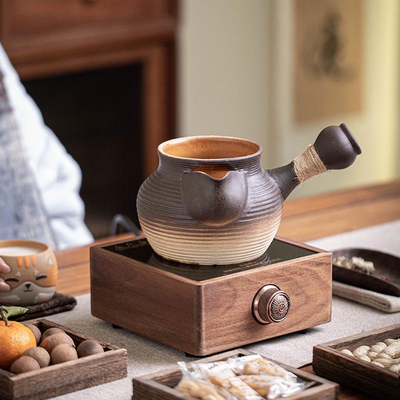 Large Capacity Electric Ceramic Stove Tea Set with Warmer for Indoor and Outdoor Use
