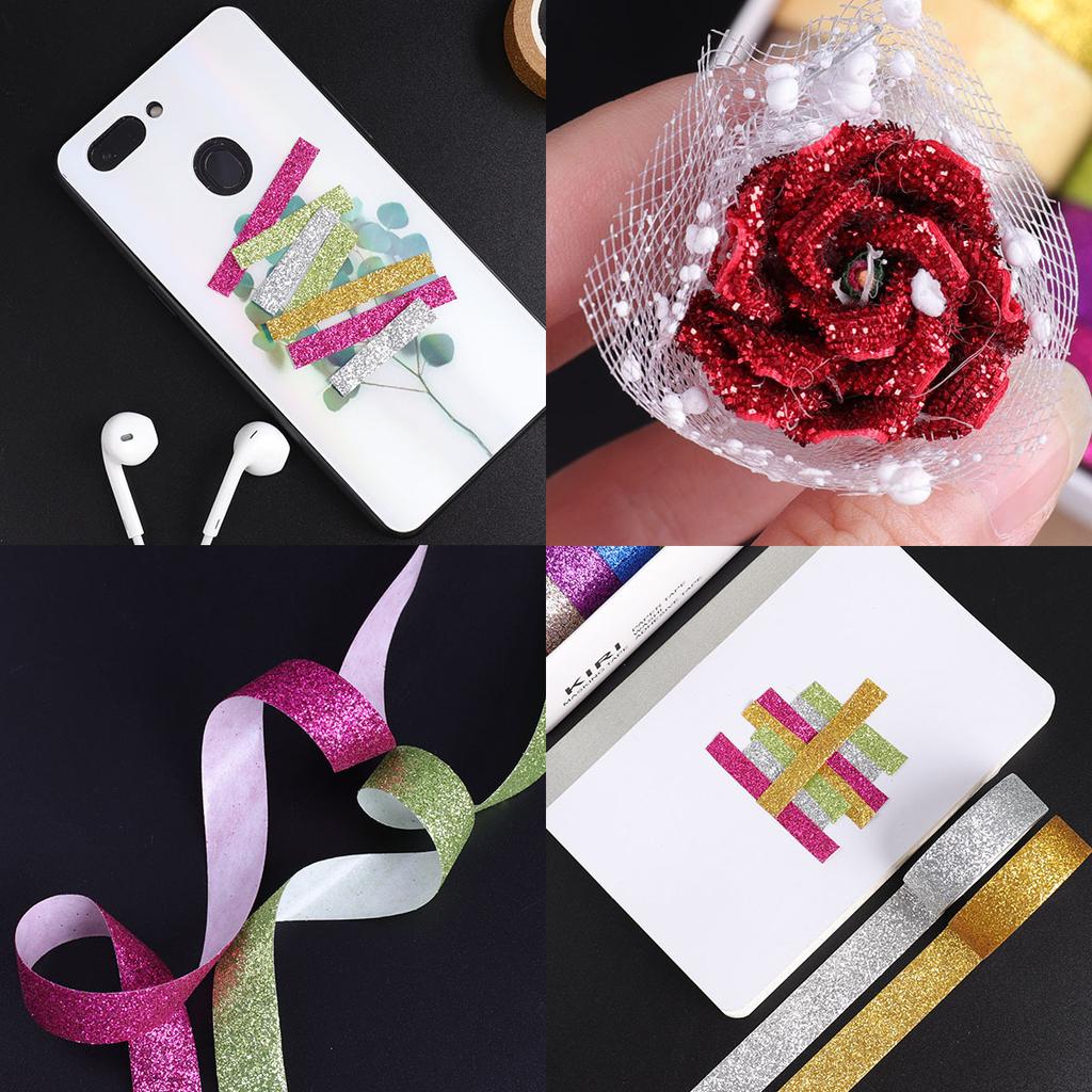 12pcs Tape Set, Colourful Glittering Tapes,DIY Paper Tape,Decorative Tape,Craft Tape for DIY Crafts,Bullet Journals,Scrapbooking