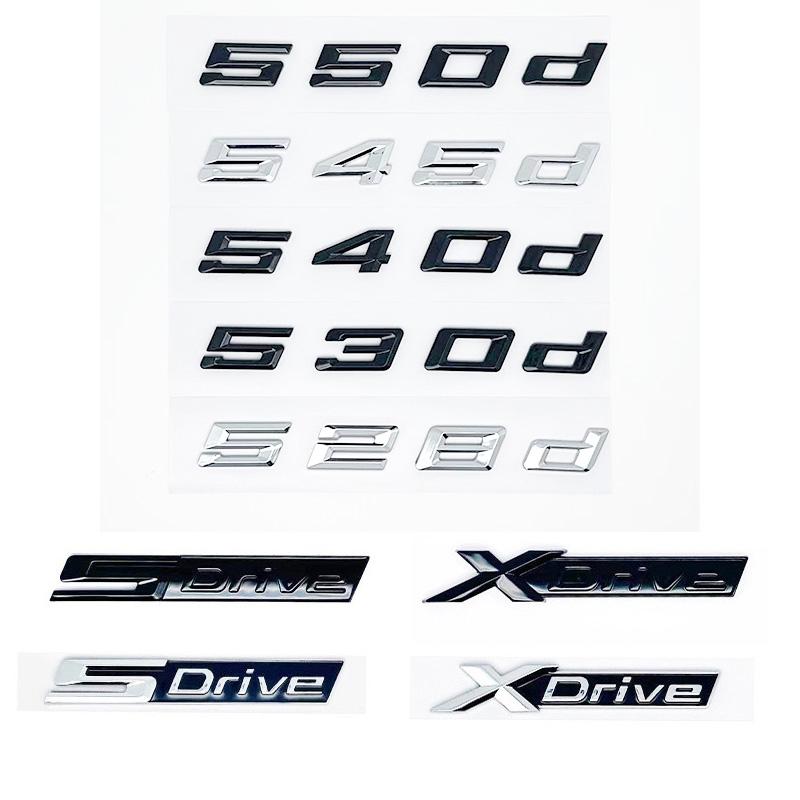 ABY1 Old Style Trunk Letter Emblem Sticker for BMW 5 Series E39 E60 E61 F07 F10 F11 G30 G31 - 520d 525d 528d 530d 535d 540d 545d