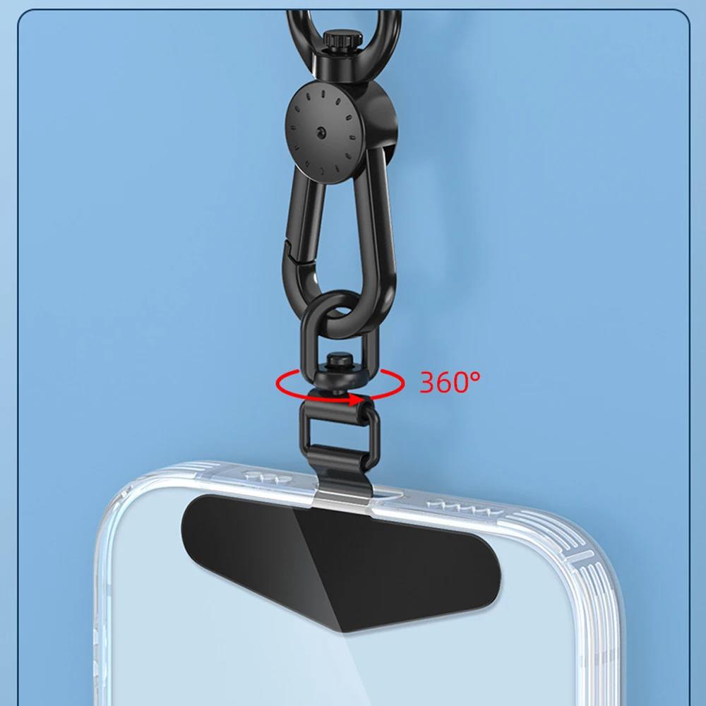 1-4 Stück Neues, verbessertes 360° drehbares Edelstahl-Handy-Sicherungsband Metall-Patch-Dichtung Handy-Lanyard Sicherheitsverbinderteil