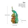 Aris & Juno Golden Crown Peacock LIULI Figurine Handcrafted Gilded Bronze Oriental Decor for Living Room Entryway Office - New Home Housewarming Gift