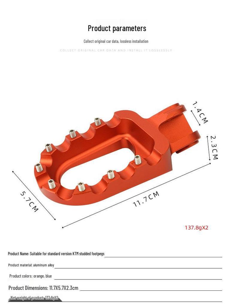 Standard Modified Studded Foot Pegs for KTM Off-Road Motorcycles