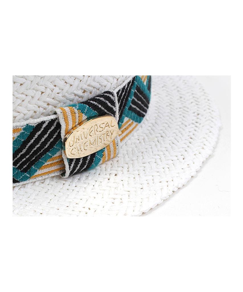 Yunibeosyeolkemiseuteuli Cool Line White Flat Short Panama Hat Summer Fedora