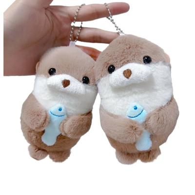 Amuse Cute Fish Hugging Little Otter Plush Doll Pendant Doll Kids Couples Holiday Birthday Gifts Bedroom Sofa Decoration