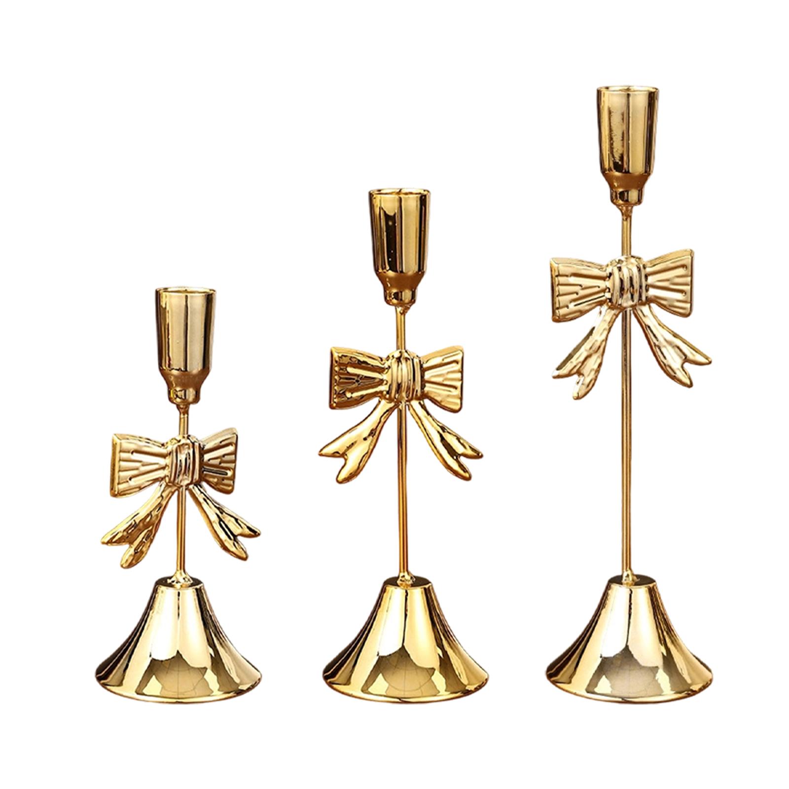 

Decorative Iron Candle Holder for Taper or Pillar Candles Elegant Home Table Centerpiece for Celebration Anniversary Wedding M