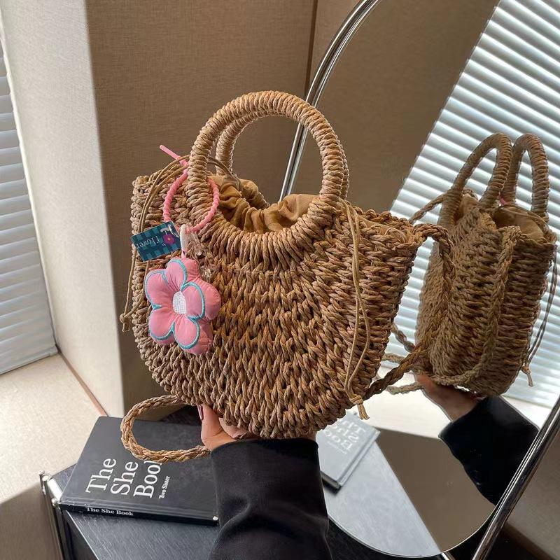 Straw Bag Fashion Women'S Bag One Shoulder Messenger Bag Women'S Portable Vegetable Basket Bag