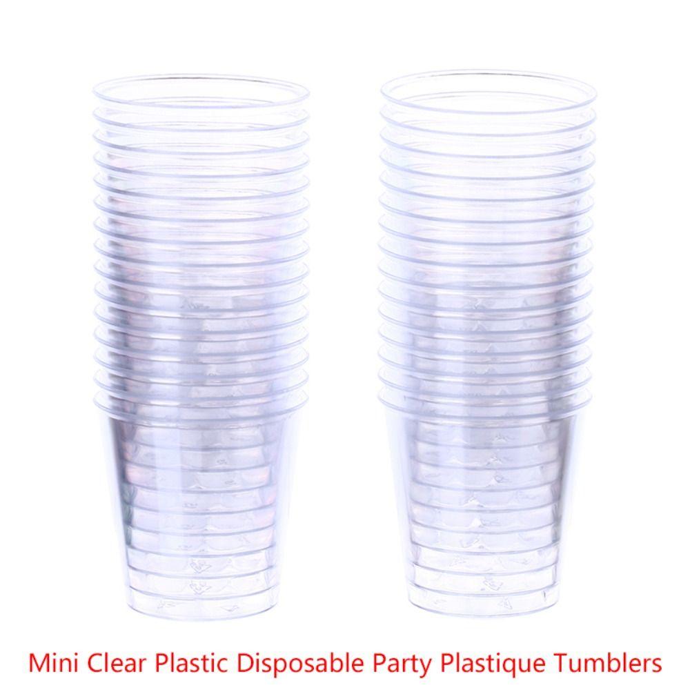 50pcs Plastic Disposable Dessert Cups Mini Size Reusable Muffin Cup  Decorating Tools