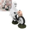 Bike Ghost Rider Statue with Pumpkin Resin Cycling Figurine Ornament for Holiday Scene Desk Decorati