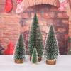 Yousheng Mini Christmas Trees Snow Frost Flocked Bottle Brush Tree with Wooden Base Small Artificial Xmas Tree for Winter Holiday Tabletop Decor