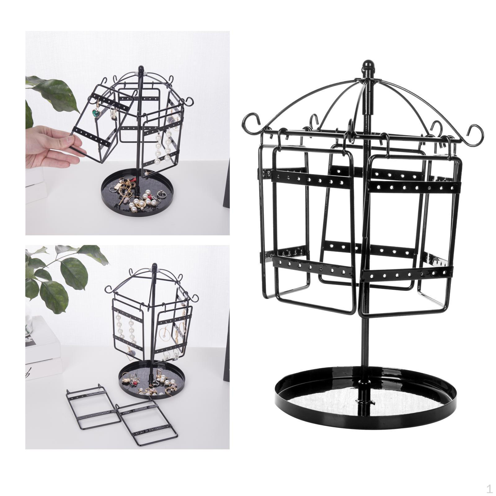 

Rotary Jewelry Display Stand Organizer Necklace High Capacity Creative Metal Organize чёрный