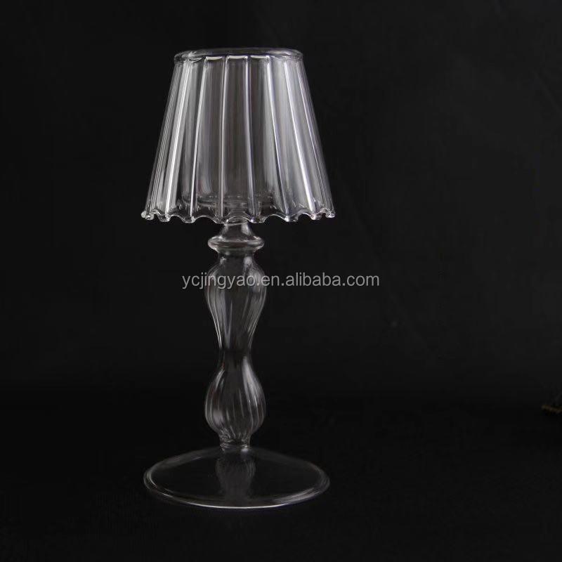 Home Decorative Handmade Table Lamp Crystal Candlestick Candle Holder Glass чистый