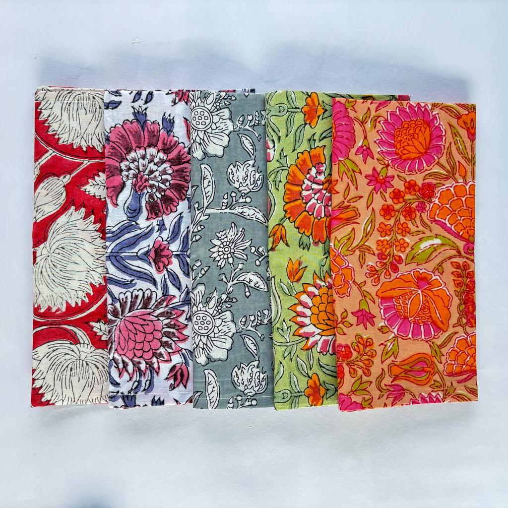 Pack of 10 Assorted Mix and match floral Napkins Custom Hand Block Floral 100% Cotton Cloth Napkins dining napkins christmas thanksgiving