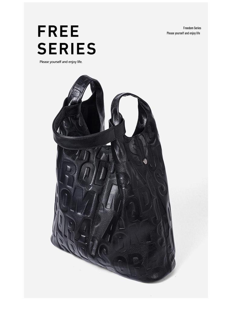 Genuine Leather Women's Versatile Handbag - Fashionable Crossbody and Shoulder Bag, Top Layer Cowhide, Large Capacity