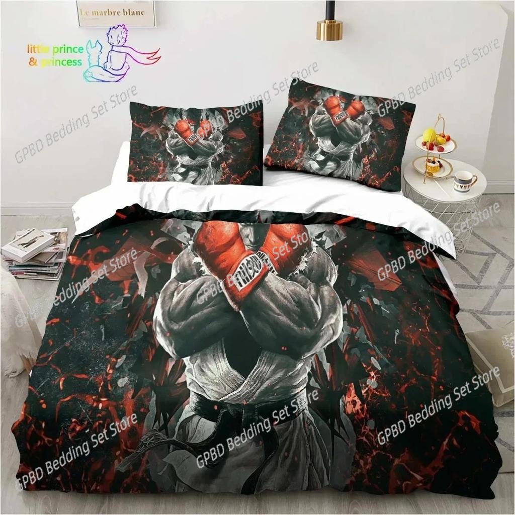 Street Fighter Printed Comfortable Duvet Quilt Cover Pillowcase Bedding Set Children Bedroom Decoration Home Textile