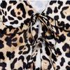 Women's Fashion Casual Spring Fall Leopard Print Long Sleeve V-Neck Blouses  Shirts