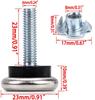 12Pcs M6 Adjustable Leveling Feet with T-Nut Felt Glide Pads for Furniture Table Legs Hardwood Floors Protectors