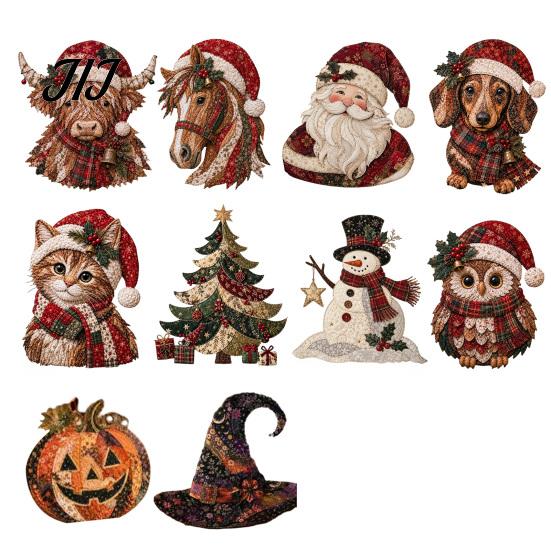 Halloween Party Tischmittelstück Weihnachten DIY Patchwork-Set, Hexenhut Nähen Xmas Handgemacht Feiertagsdekoration Basteln Tierstoff-Set für