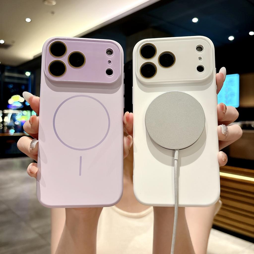Applicable to iPhone17promax magnetic mobile phone Apple 15/16nm lens liquid silicone protective case New