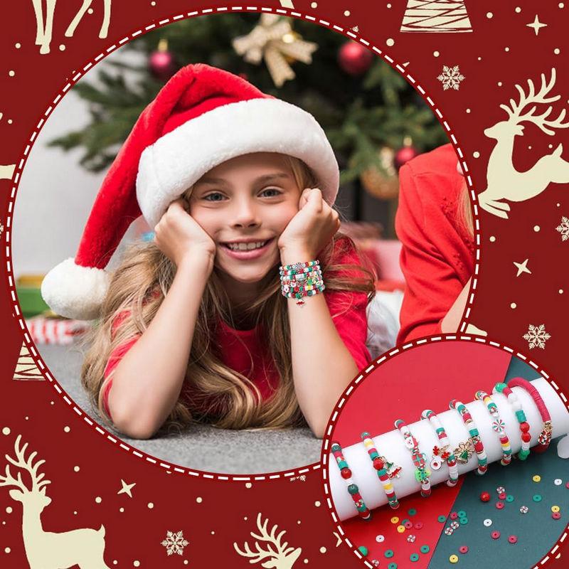 Christmas Bracelet Making Kit Friendship Beads Clay Beads Jewelry&Bracelet Making Kit Charm Bracelet Maker Set Christmas Gift