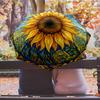 Beautiful Sunflowers Van Gogh Printed Umbrella Windproof Folding Umbrella Portable Sun and Rain Umbrella Suitable for Gifting