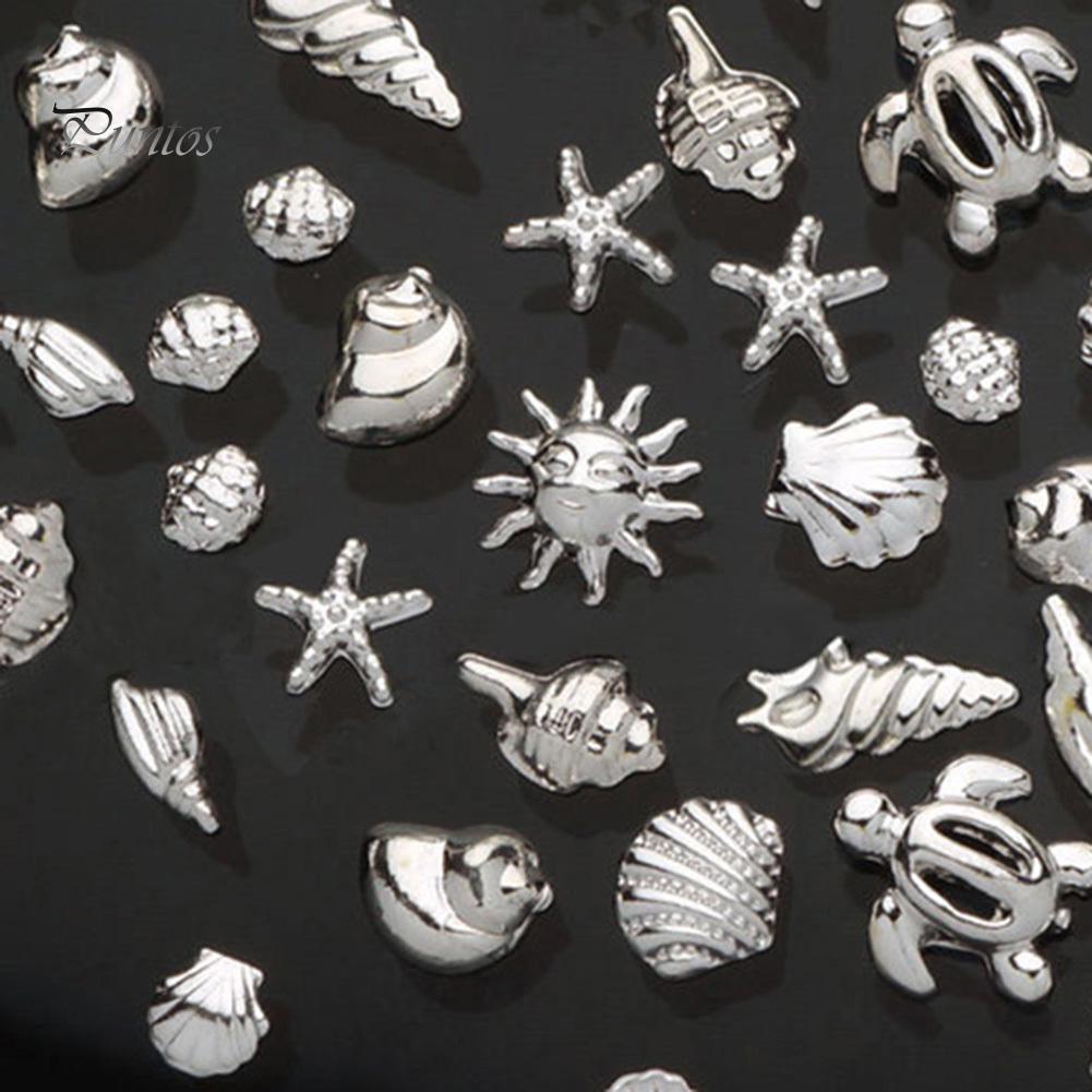 

Puntos Nail Art 120 шт. Женские украшения Мини-аксессуары для океана Серебряная ракушка one size