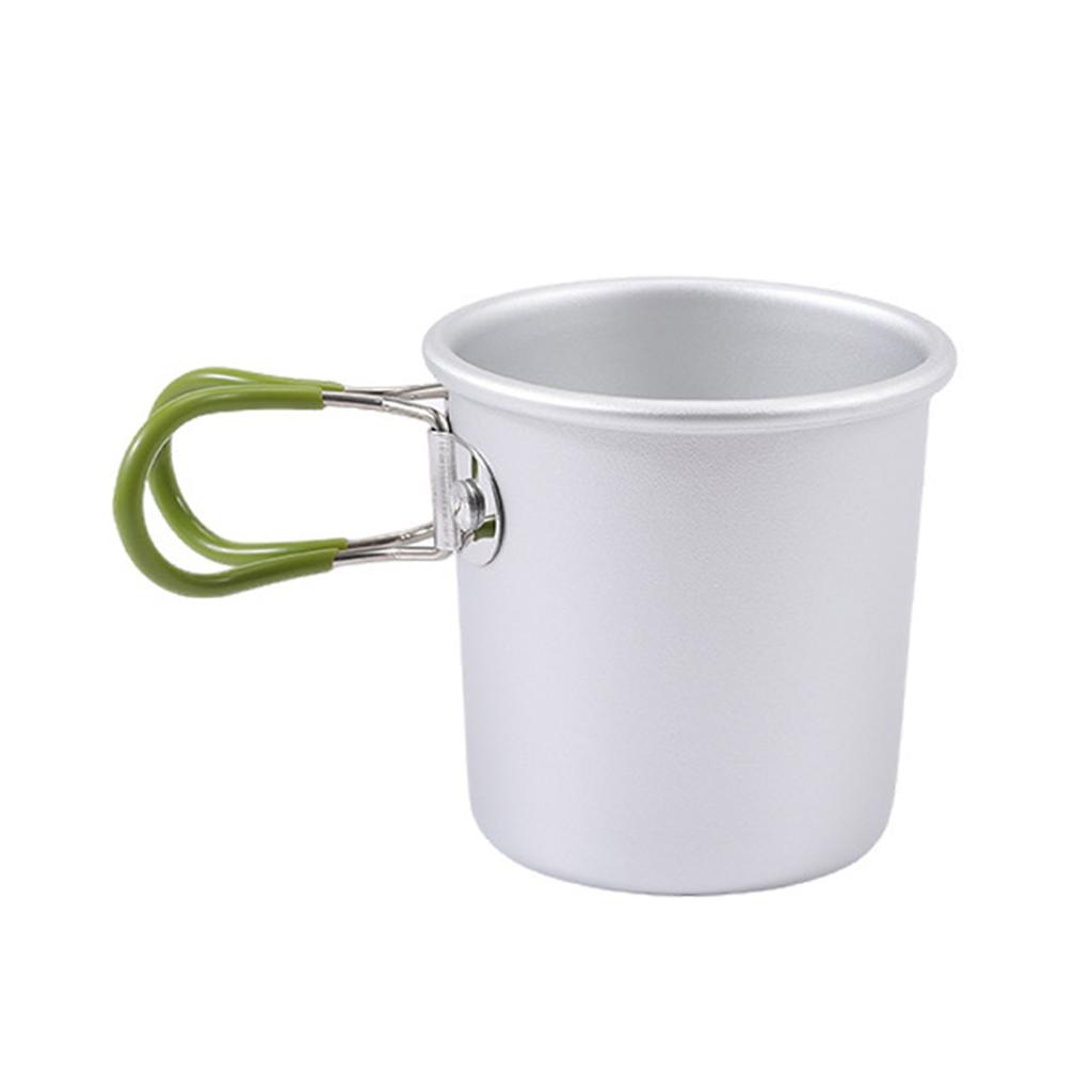 Aluminum Alloy Drink Cup Camping Picnics Coffee Mug Tableware with Folding Handle Travel Cup Cooking Equipment Enduring