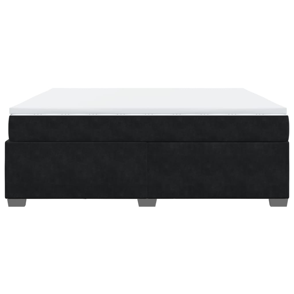 Box Spring Bed with Mattress Black 180 X 200 Cm Velvet
