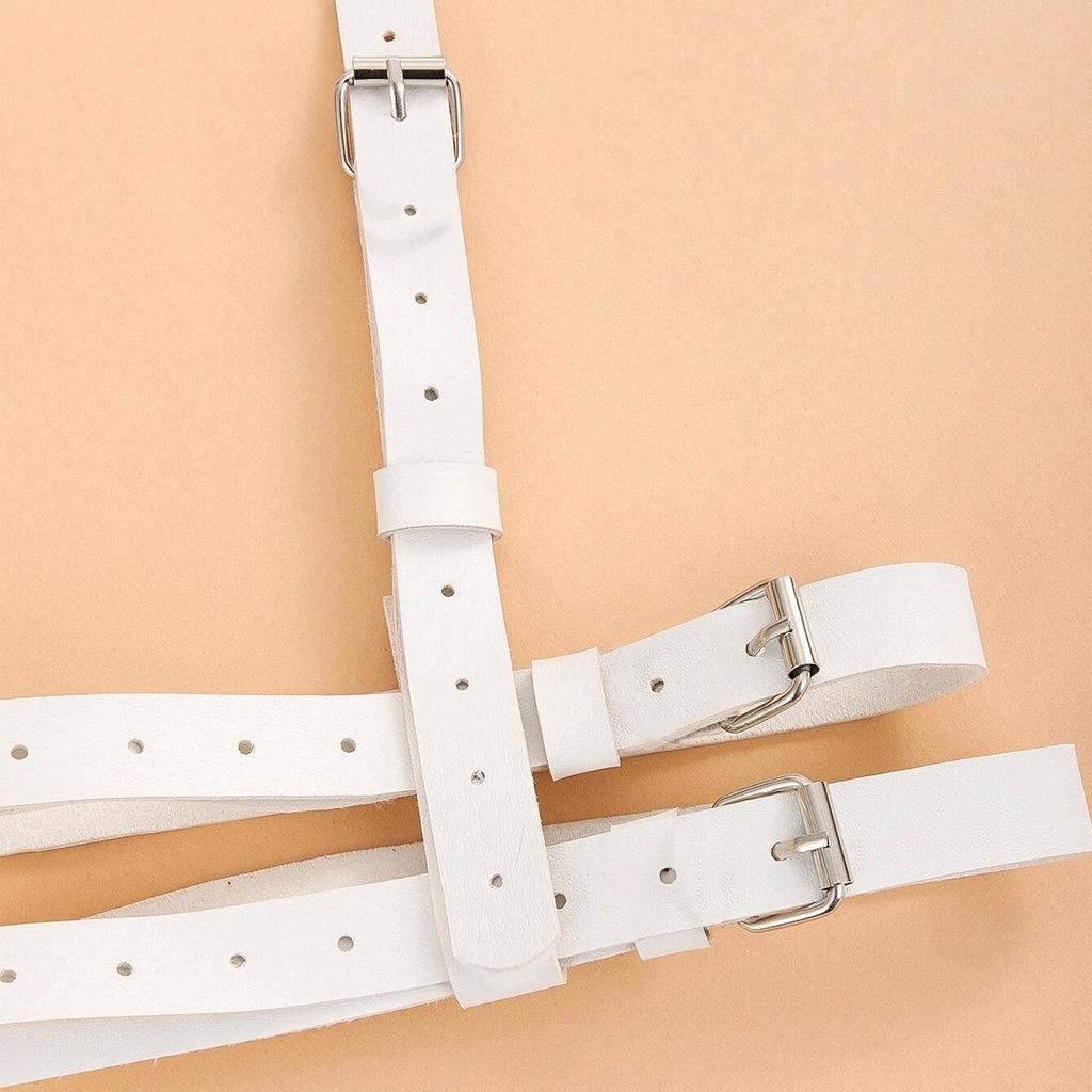 European & American Punk Black Leather Double-Layer Leg Ring & Multi-Layer Body Chain Waist Strap
