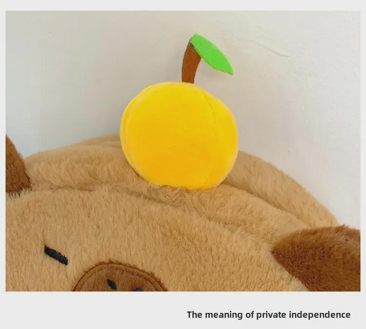 Cute Capybara Cartoon Plush Backpack - Soft, Small, and Perfect for Light Travel
