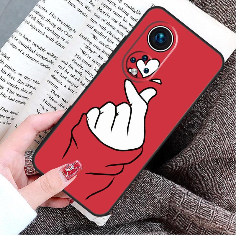 Kpop Finger Heart Case For Honor Magic 8 5 6 7 Lite Honor 200 400 Pro 50 70 90 X9d X9b X9c X9a X8c X8b Win RT