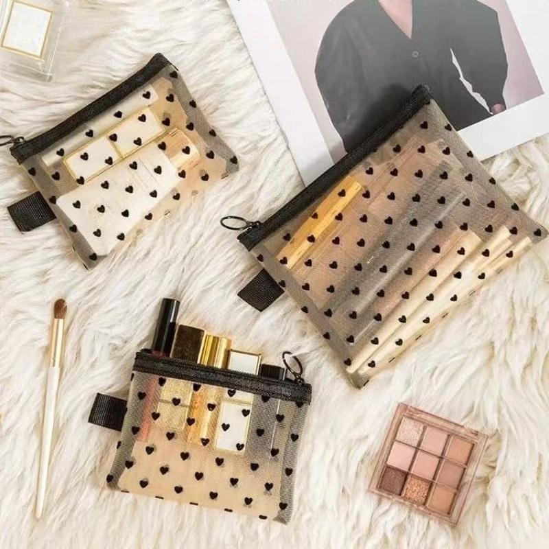 Small Large Black Makeup Bag Mesh Clear Cosmetic Bags Women Travel Toiletry Organizer Lipstick Storage Pouch Pencil Case