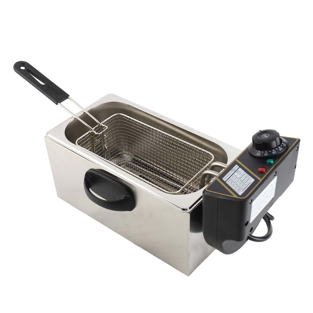 Frigider electric de adâncime 4L 4.2Qt cu coș de filtrare a uleiului detașabil 1400W Oțel inoxidabil 60 200 grade Celsius 140 392